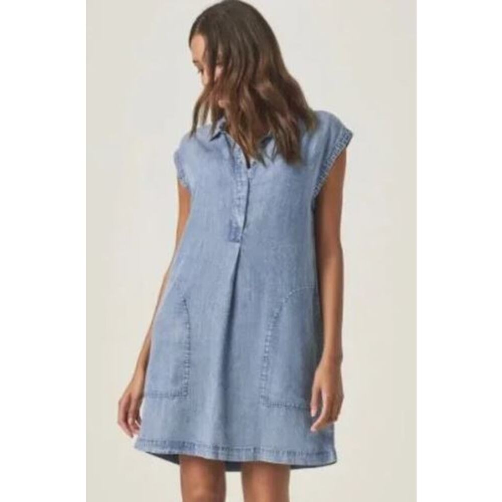 SplendId Collection Women's Wren Indigo Mini Dress Sleeveless Blue Size L